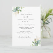 Invitation Mariage d'été Eucalyptus de verdure rustique. (Debout devant)