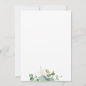Invitation Mariage d'été Eucalyptus de verdure rustique. (Dos)