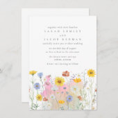 Invitation Mariage d'été fleur sauvage Meadow Spring (Devant / Derrière)