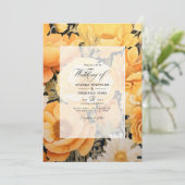 Invitation Mariage d'été fleuri Bright Yellow et Biscotti (Debout devant)