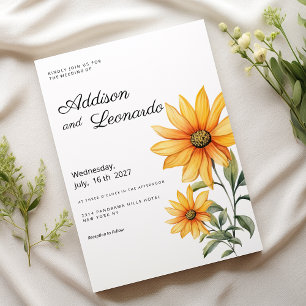 Invitation Mariage d'été fleuri de tournesol