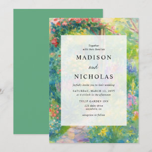 Invitation Mariage d'été floral aquarelle fantaisiste