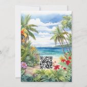 Invitation Mariage d'été floral avec feuillage de plage (Dos)