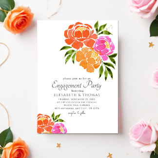 Invitation Mariage d'été Floral rose clair