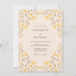 Invitation Mariage d'été gracieux jaune miel