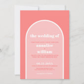 Invitation Mariage d'été Gras Coral Rose (Devant)