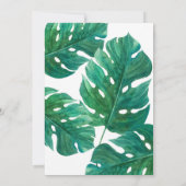 Invitation Mariage d'été hawaïen à feuille de palmier vert tr (Dos)