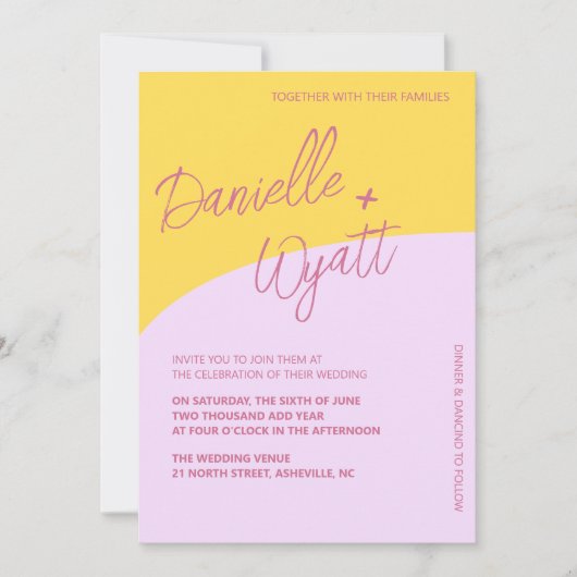 Invitation Mariage d'été italien moderne (Devant)