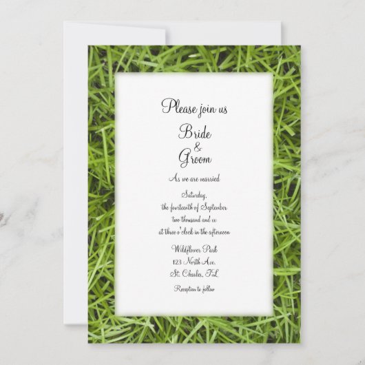 Invitation Mariage d'été Jardin vert (Devant)