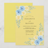 Invitation Mariage d'été jaune poli (Devant / Derrière)