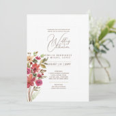 Invitation Mariage d'été joli Fleurs Style romantique (Debout devant)