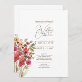 Invitation Mariage d'été joli Fleurs Style romantique (Devant / Derrière)