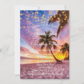 Invitation Mariage d'été moderne Sunset Beach et Stars (Devant)