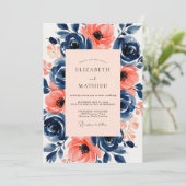 Invitation Mariage d'été naval pêche vif (Debout devant)