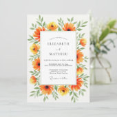 Invitation Mariage d'été orange vif (Debout devant)