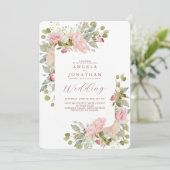 Invitation Mariage d'été Pastel Florals (Debout devant)