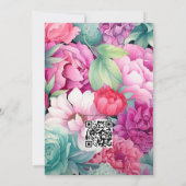 Invitation Mariage d'été Pastel Pink, Sea Green et Merlot (Dos)