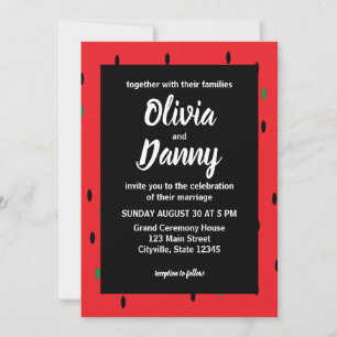 Invitation Mariage d'été Pastèque Rouge
