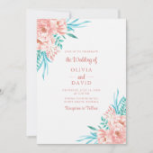 Invitation Mariage d'été Peach Pink Tosca Floral (Devant)