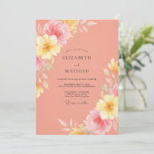 Invitation Mariage d'été radiant corail (Debout devant)