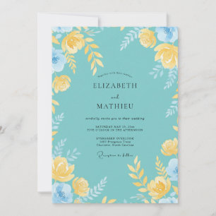 Invitation Mariage d'été radiant turquoise