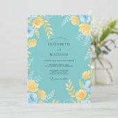 Invitation Mariage d'été radiant turquoise (Debout devant)