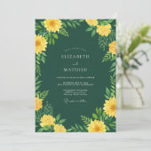 Invitation Mariage d'été radiant vert chasseur (Debout devant)