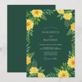 Invitation Mariage d'été radiant vert chasseur (Devant / Derrière)
