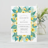Invitation Mariage d'été radieux sarcelle (Debout devant)