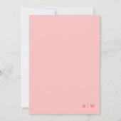 Invitation Mariage d'été rétro rose corail intense (Dos)