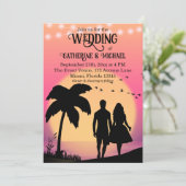 Invitation Mariage d'été Retro Tropical Ocean Beach (Debout devant)