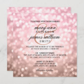 Invitation Mariage d'été rose Blush Pink Bokeh (Devant / Derrière)