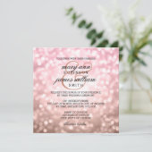 Invitation Mariage d'été rose Blush Pink Bokeh (Debout devant)