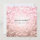 Invitation Mariage d'été rose Blush Pink Bokeh (Dos)
