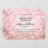 Invitation Mariage d'été rose Blush Pink Bokeh (Devant / Derrière)