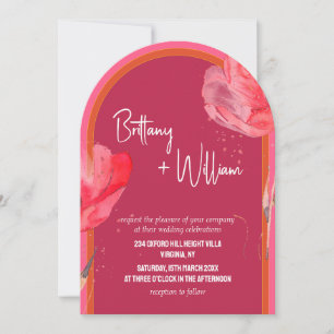Invitation Mariage d'été rose moderne