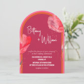 Invitation Mariage d'été rose moderne (Debout devant)