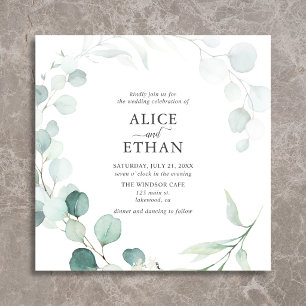 Invitation Mariage d'été rustique Eucalyptus Script