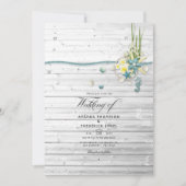 Invitation Mariage d'été rustique sur la plage avec QR Code R (Devant)