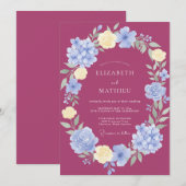 Invitation Mariage d'été saisissant magenta (Devant / Derrière)
