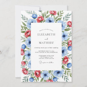 Invitation Mariage d'été somptueux ciel cramoisi bleu