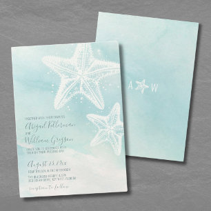 Invitation Mariage d'été sur la plage aux étoiles de mer