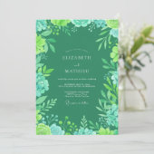Invitation Mariage d'été vert Kelly vif (Debout devant)