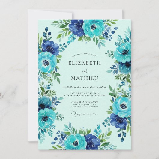 Invitation Mariage d'été vert menthe pétillant (Devant)