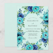 Invitation Mariage d'été vert menthe pétillant (Devant / Derrière)