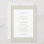 Invitation Mariage d'été vert sauge rose (Devant)