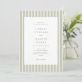 Invitation Mariage d'été vert sauge rose (Debout devant)