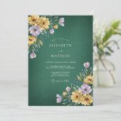 Invitation Mariage d'été vibrant en forêt verte (Debout devant)