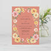 Invitation Mariage d'été vibrant en terre cuite (Debout devant)