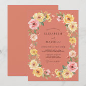 Invitation Mariage d'été vibrant en terre cuite (Devant / Derrière)